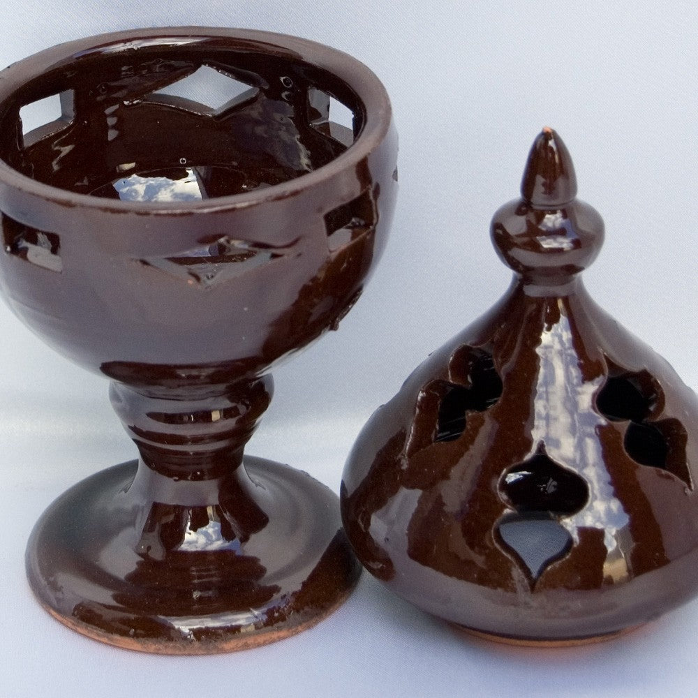 Incensario Mozarabe - Incienso en Grano - Cerámica Esmaltada