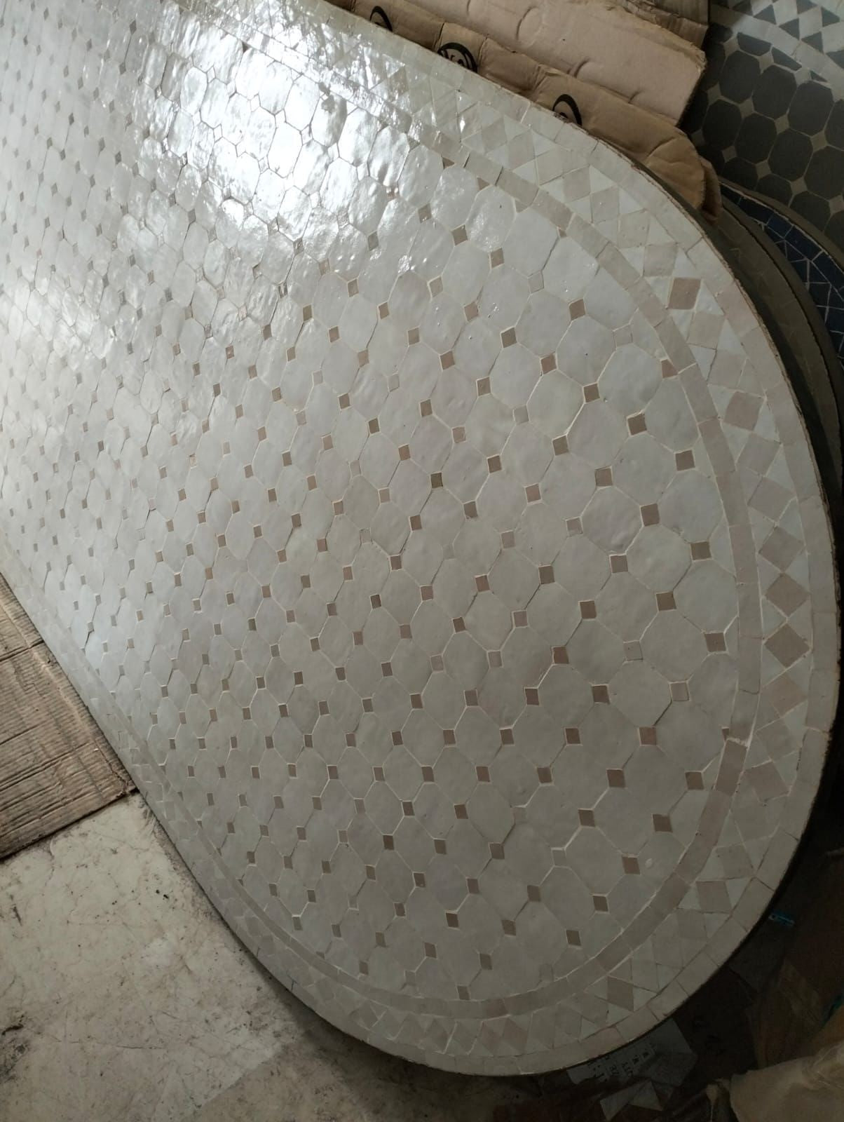 Mesa Mosaico Artesana - Ovalada - Hecha a Mano - Varias Medidas y Colores