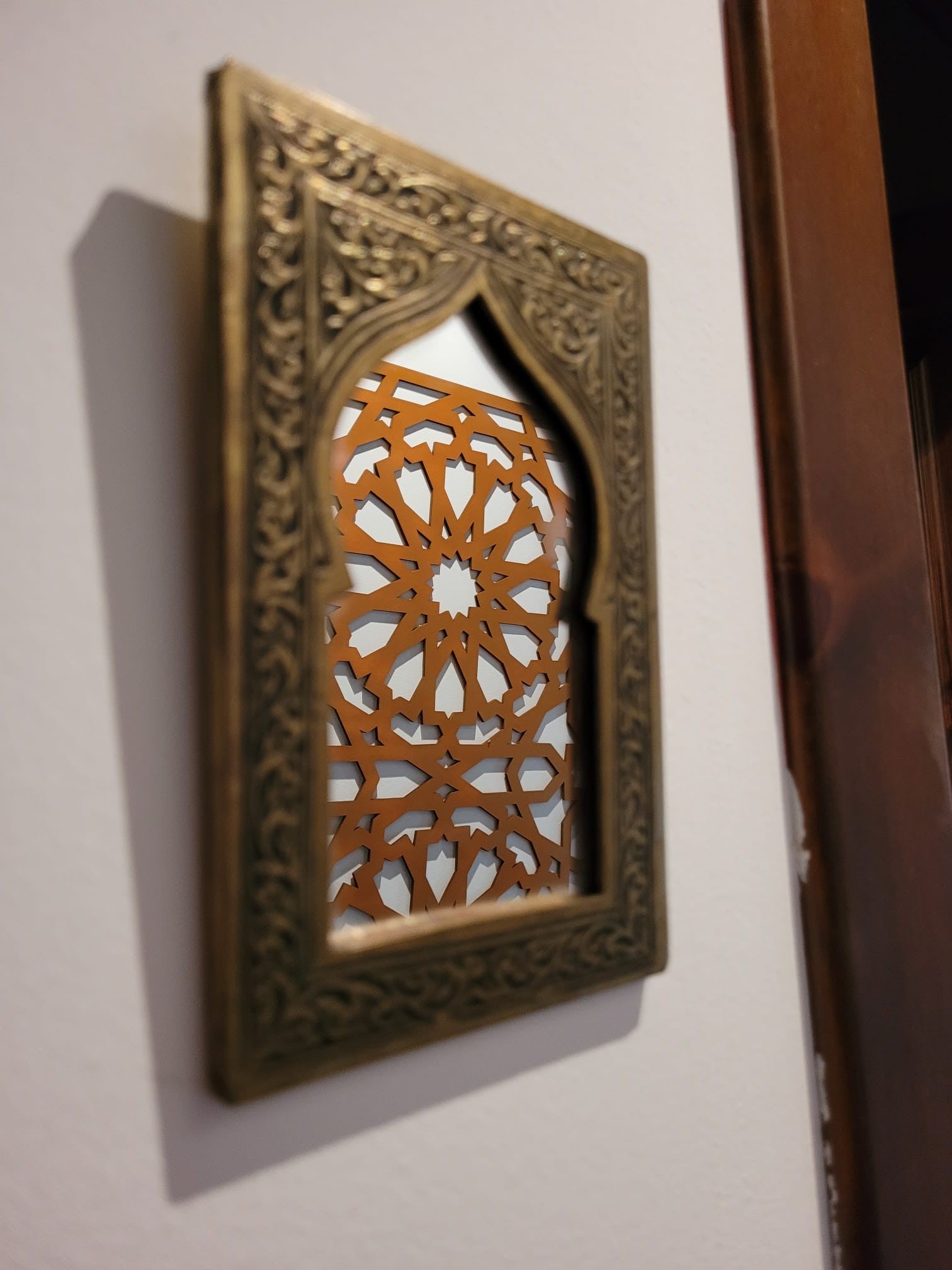 Espejo Latón Grabado - 9 Tamaños - Diseño Arco Arabe