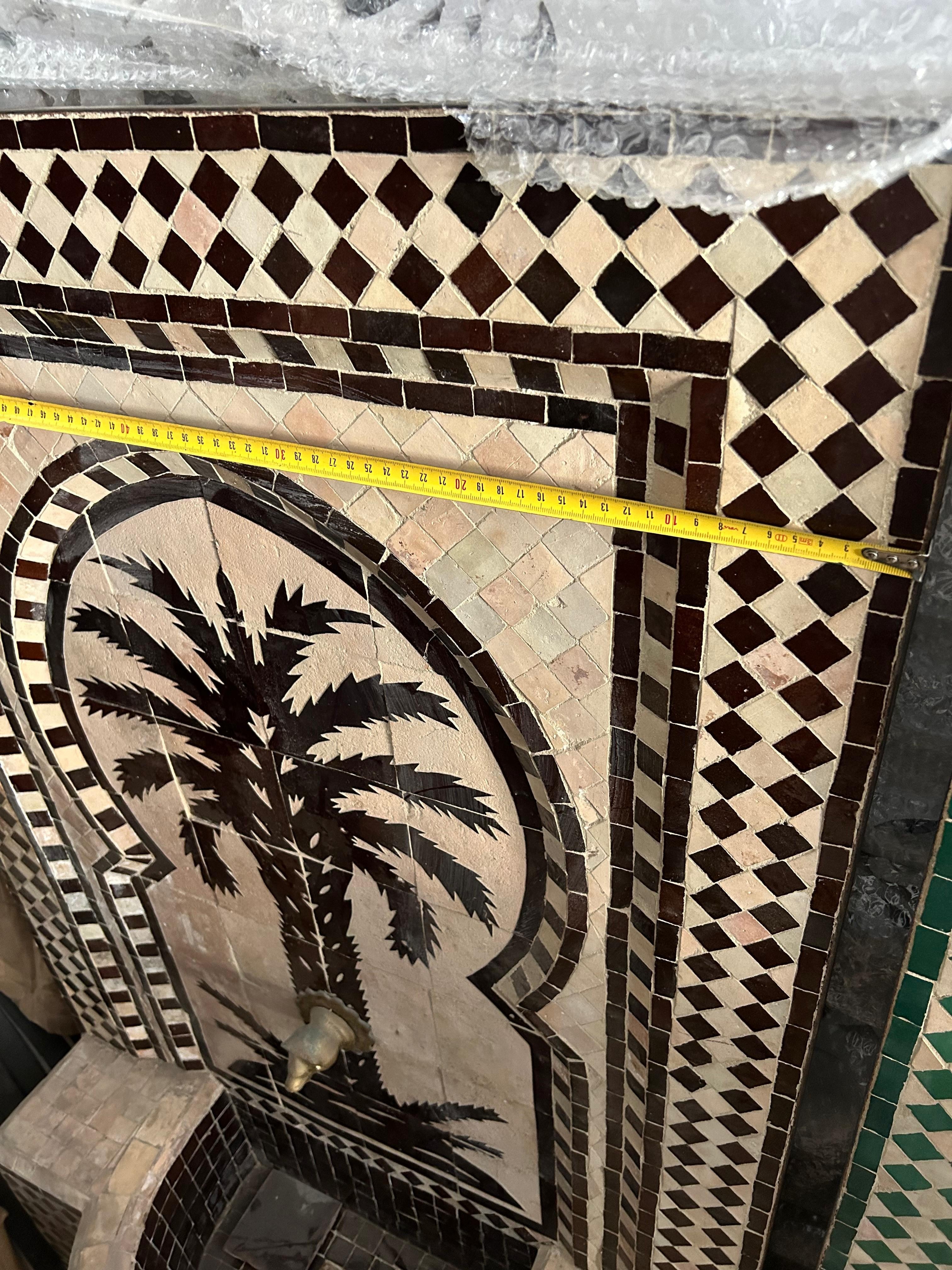 OUTLET Fuente Zellige Diseño Palmera Marrakech Granate - 130 x 76 cm