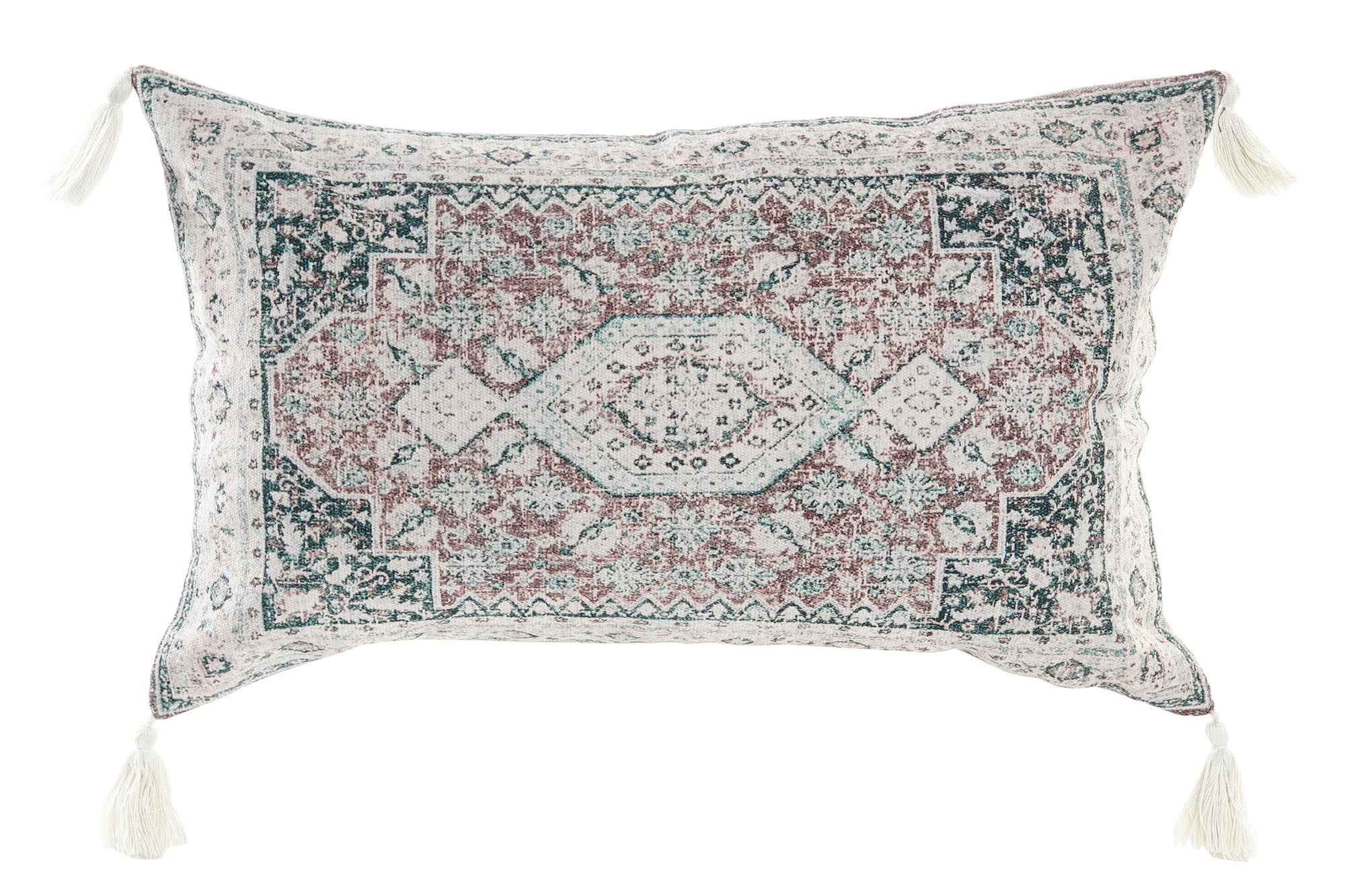 Cojín de Algodón Desgastado Verde - 60x15x35 cm, 815 g, Serie Tipo Tarba Bajo Árabe