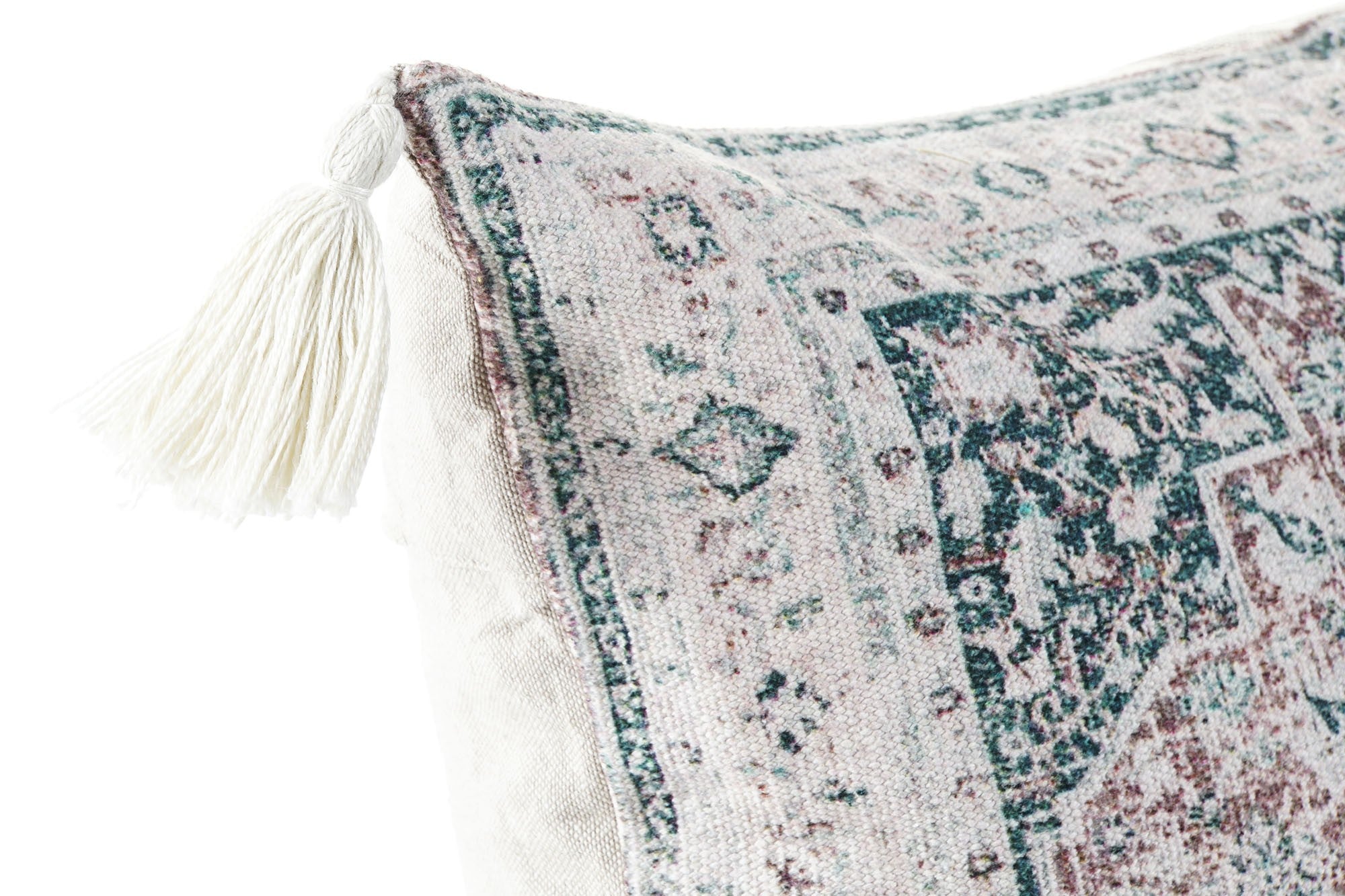 Cojín de Algodón Desgastado Verde - 60x15x35 cm, 815 g, Serie Tipo Tarba Bajo Árabe