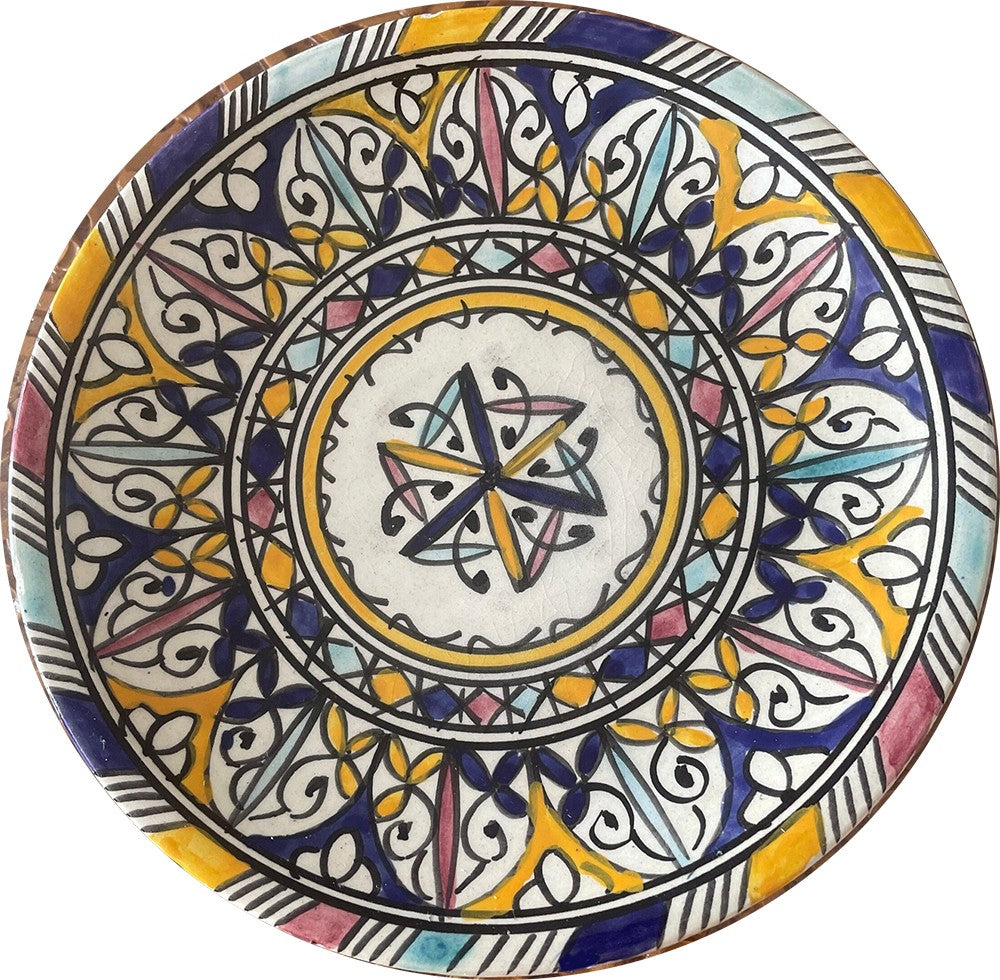 Plato Llano Artesanal de Fez – Perfecto para Quesos y Presentaciones Elegantes - Modelo LAHAM