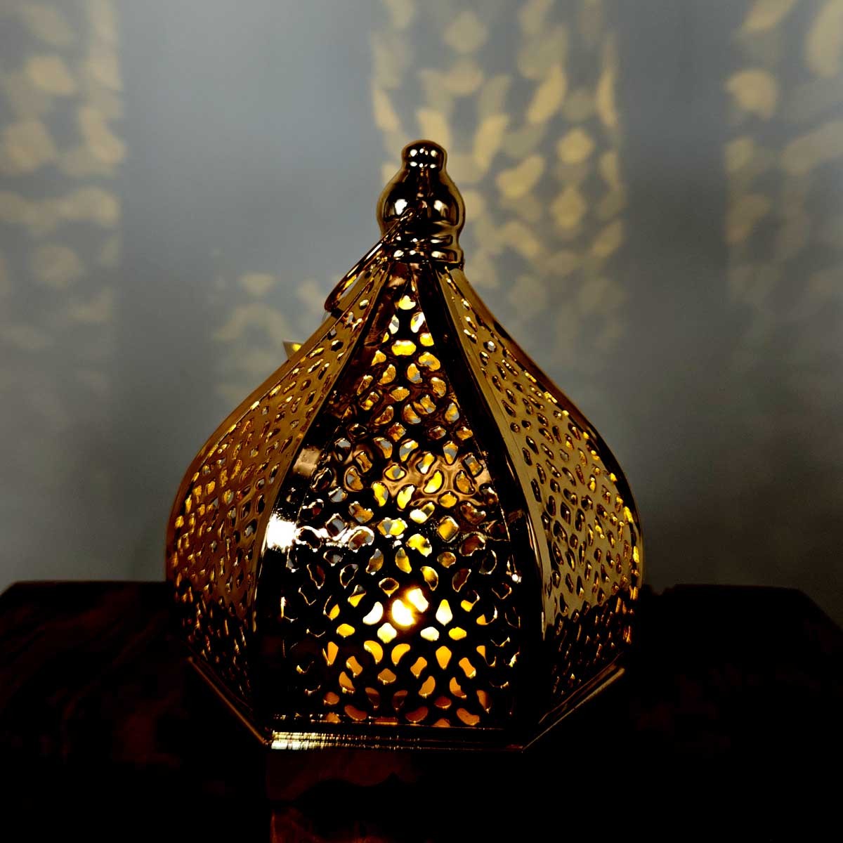 Farolillo Árabe Calado - Dorado - Modelo Kubba