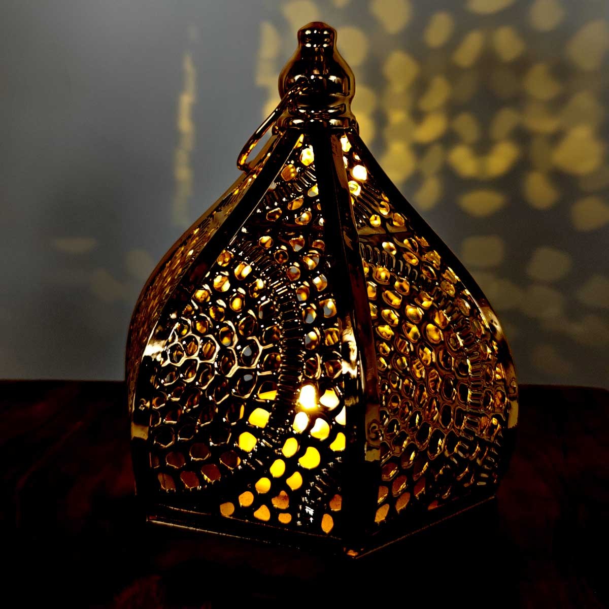 Farolillo Árabe Calado - Dorado - Modelo Kubba 3