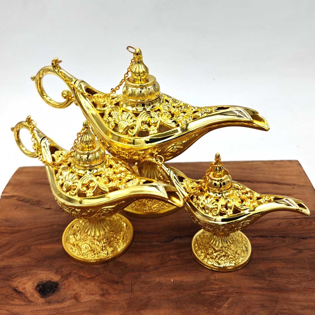 Lámpara Vintage Aladino Dorado - Metal Inoxidable - Modelo Farha 1 - 3 Tamaños