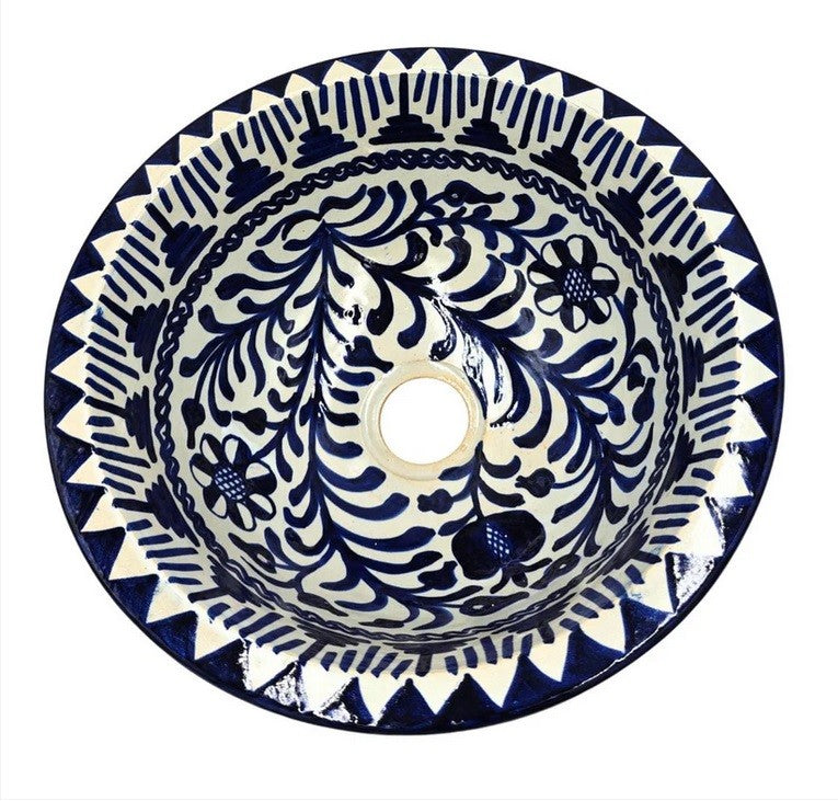 Lavabo Baño Árabe Cerámica - Artesanía Granadina - Estilo Fajalauza - Modelo Generalife