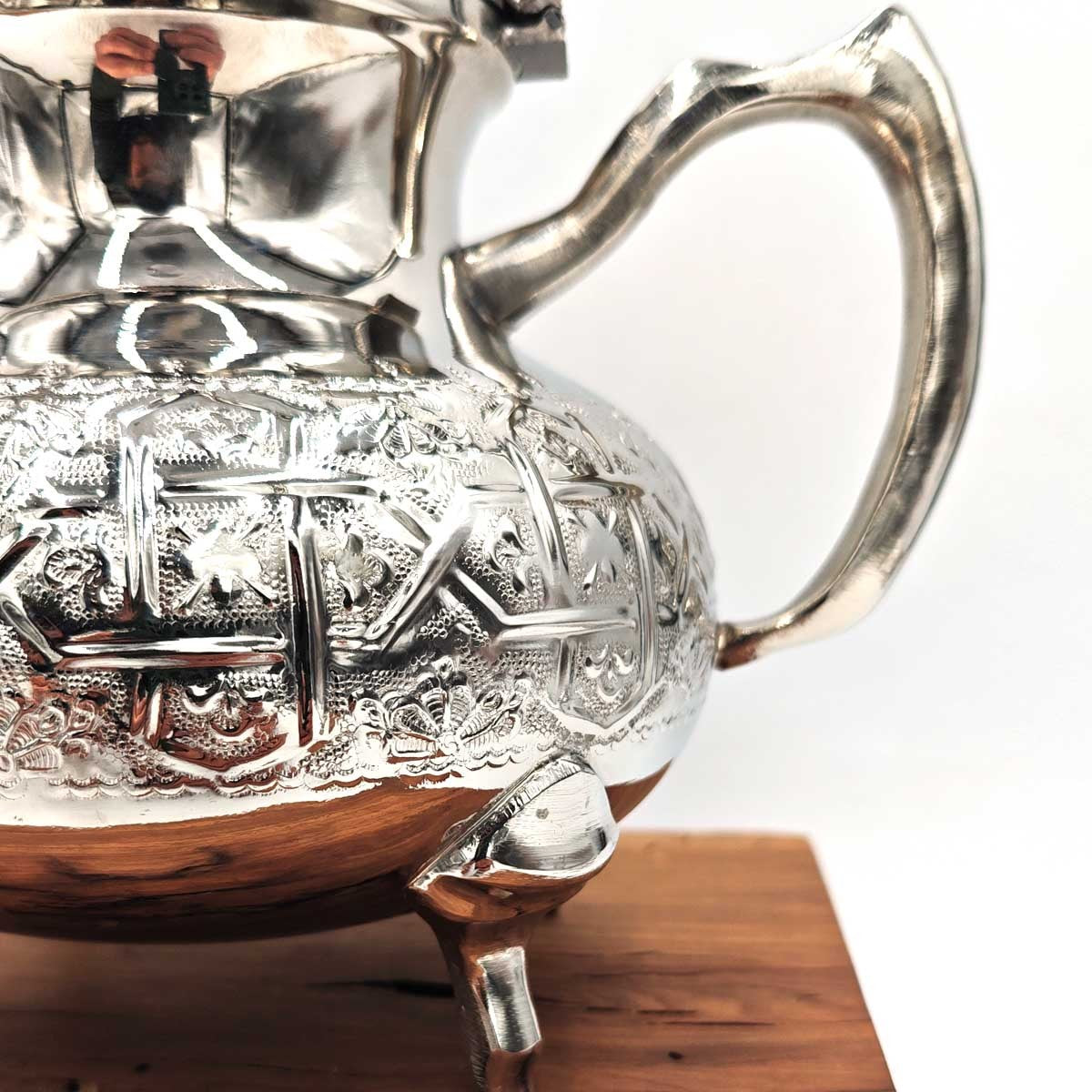 Tetera Árabe Marroquí Extra Grande - Alpaca Tallada a Mano - Modelo Azima - 2200ml