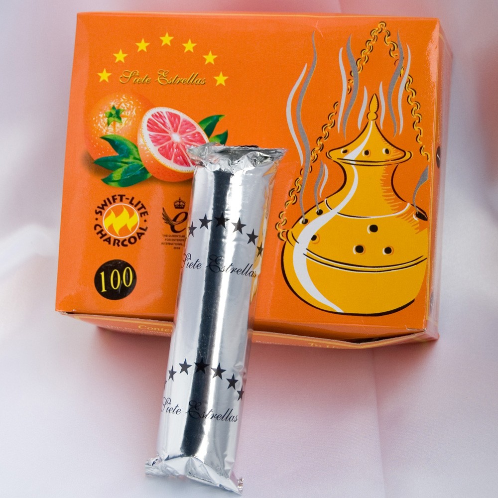 Carbón 7 Estrellas - Olor Manzana o Naranja - Instantáneo-NUEVO