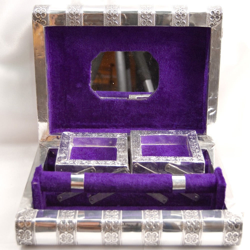 Joyero de Alpaca Cofre - Extensible - Forrado Terciopelo