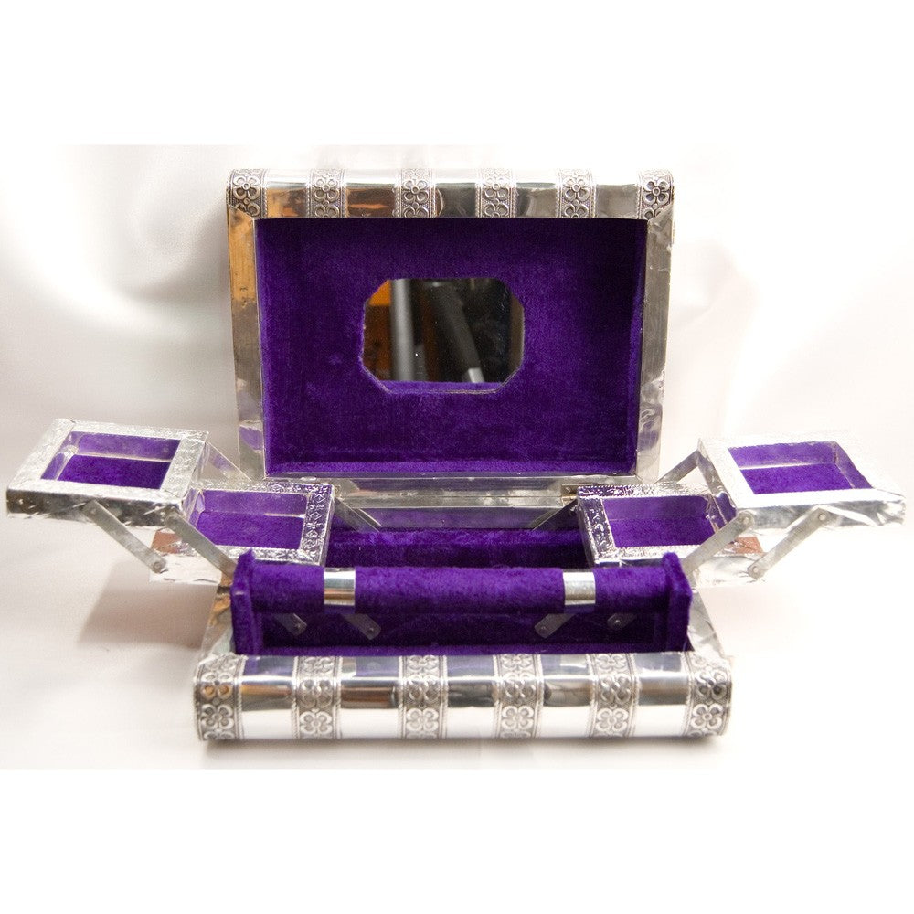 Joyero de Alpaca Cofre - Extensible - Forrado Terciopelo