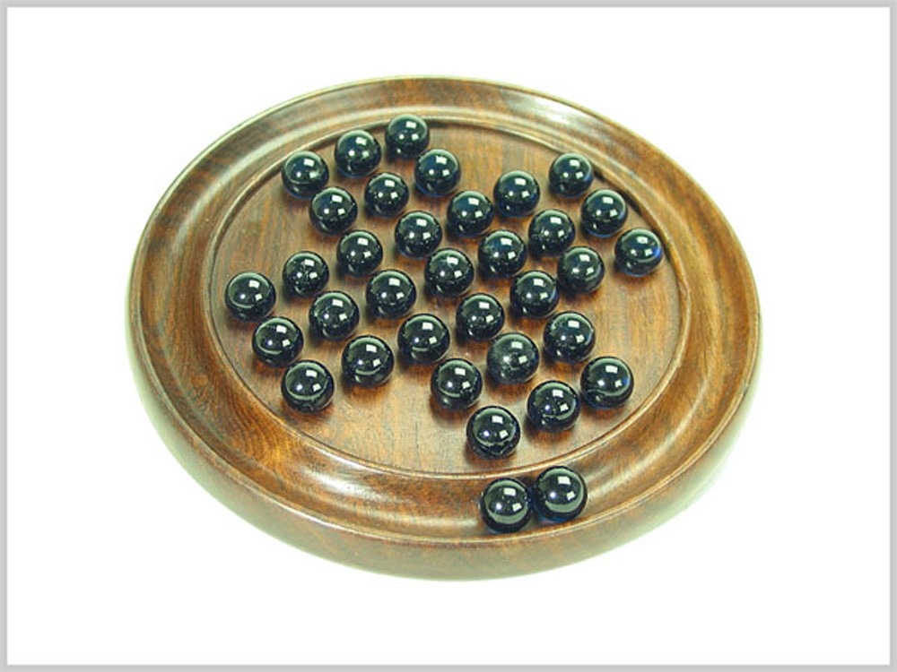 Solitario Madera - 2 Modelos - Bolas Madera o Cristal