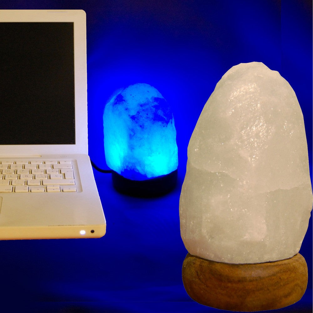 Mini Lámpara USB Sal Blanca Natural del Himalaya -Varios Colores
