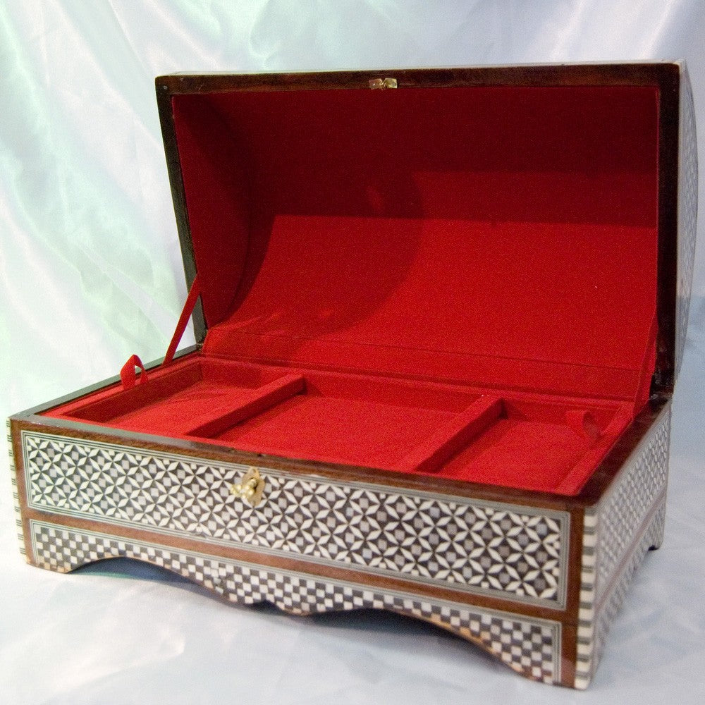 Joyero Baúl - Terciopelo - Taracea Egipto - Grande