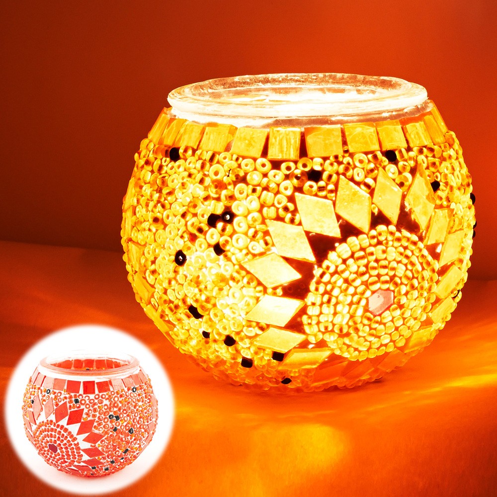 Portavelas Turco - Cristal Murano -Artesania Turca Tamaño 2