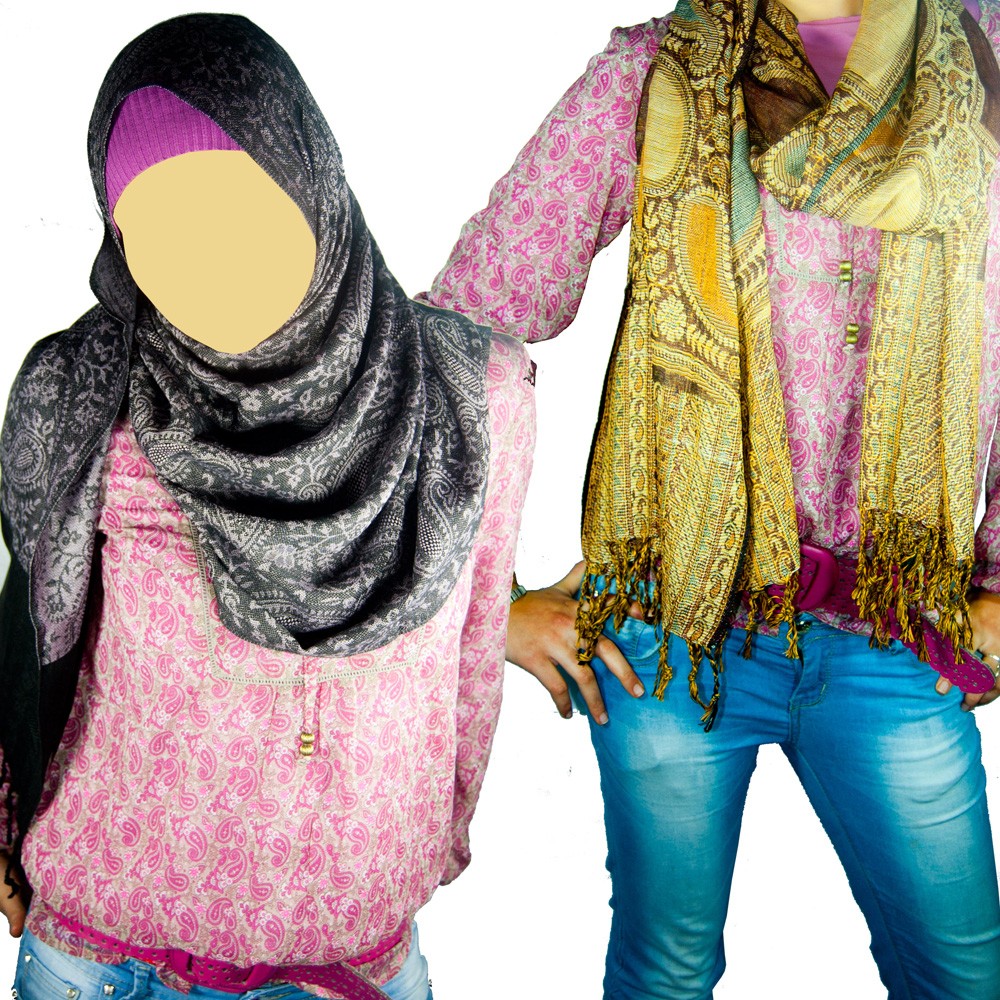 Pashmina Algodón Motivos Florales - Fular - Varios Colores