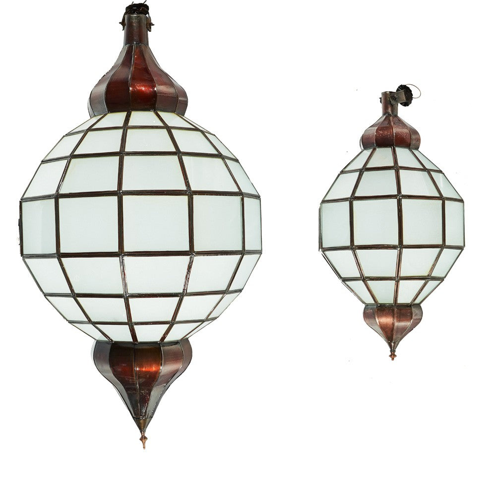 Lámpara Globo Dorado - Blanco Opaco - Andalusí - 2 Tamaños