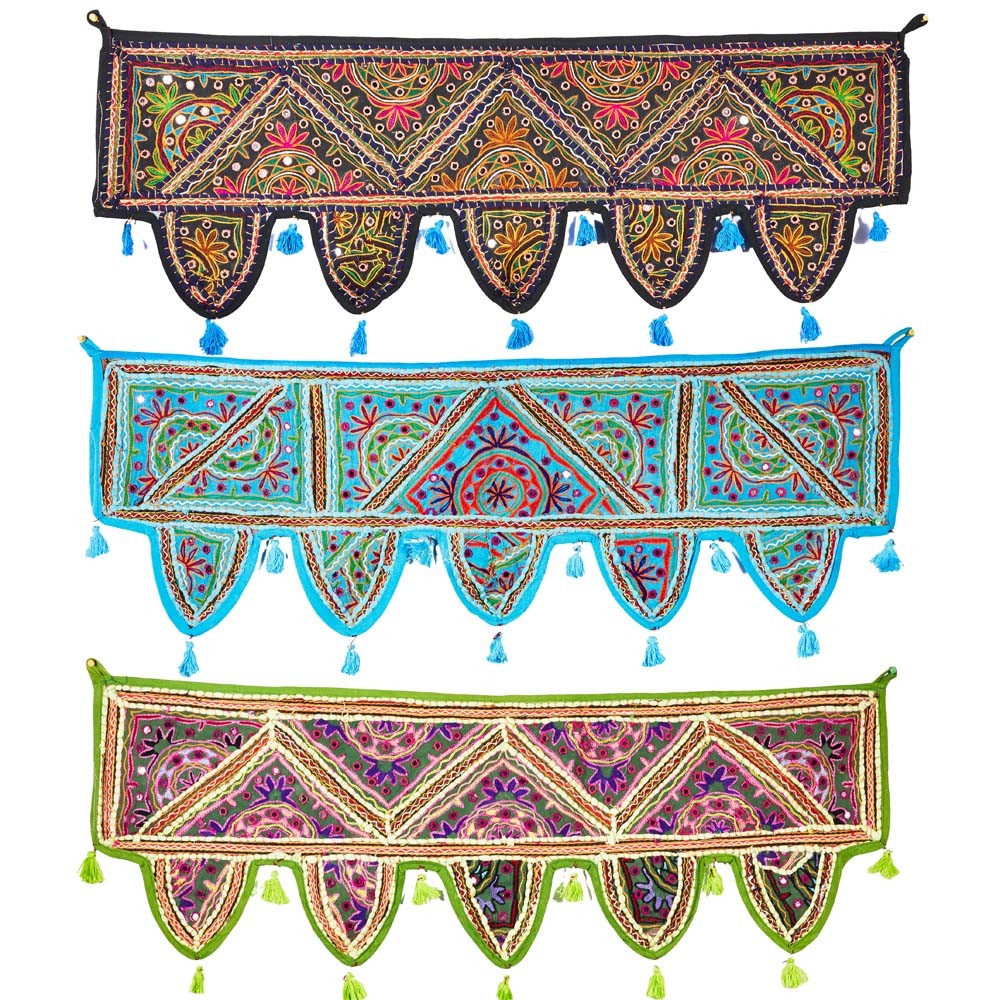 Tapete Decoración Flecos - Calidad - Artesanal -100 x 35 cm