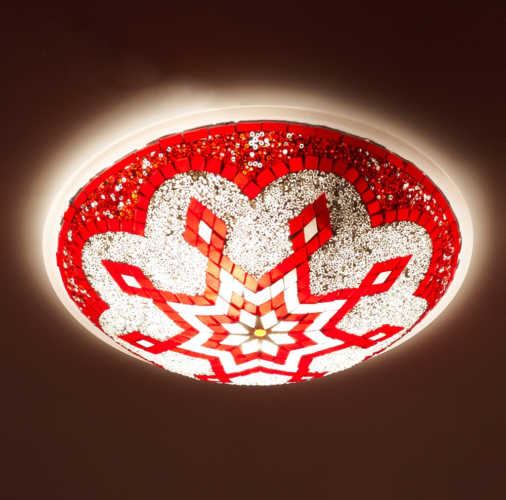 Aplique o Plafón Turco - Cristal Murano - Mosáico Arabe - 30 cm