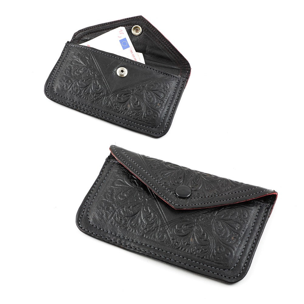 Cartera Piel Grabada y Acolchada - 2 Tamaños - Varios Colores