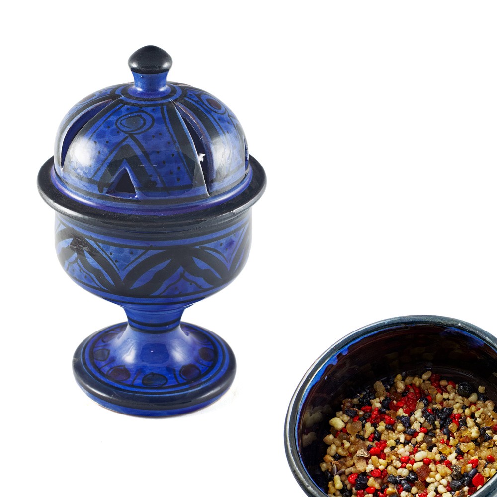Incensario Cúpula Arabe - Cerámica Esmaltada - 4 Colores - 17 cm