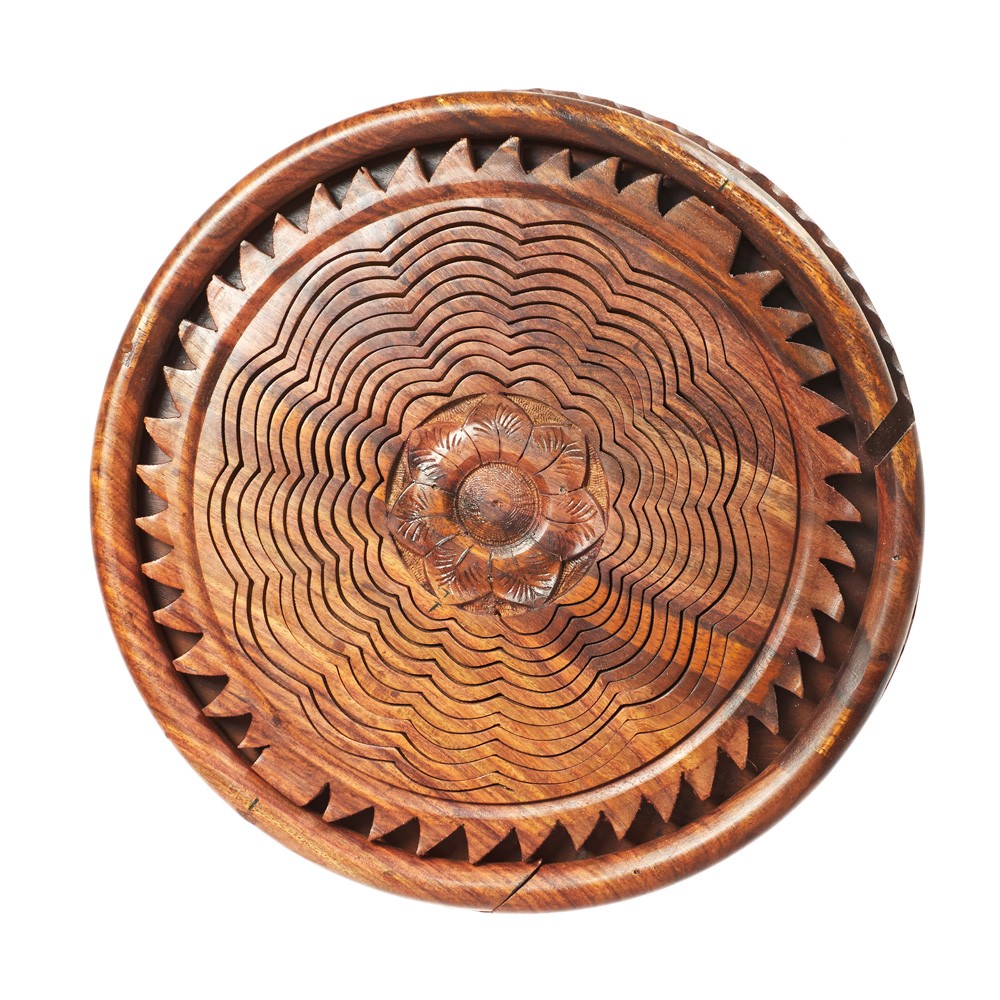 Cesta Madera Plegable - Diseño Flor - 30 cm