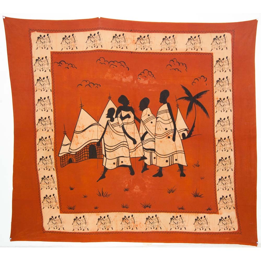 Tela Algodon-India- Tribu Pueblo -Artesana-210 x 245 cm