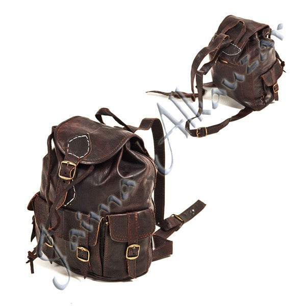 Mochila Cuero - Forrada Interiormente - 2 Colores - 30 cm