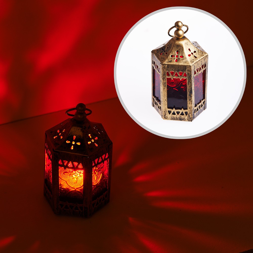 Farolillo- Octogonal- Jaima- Envejecido- 11 cm