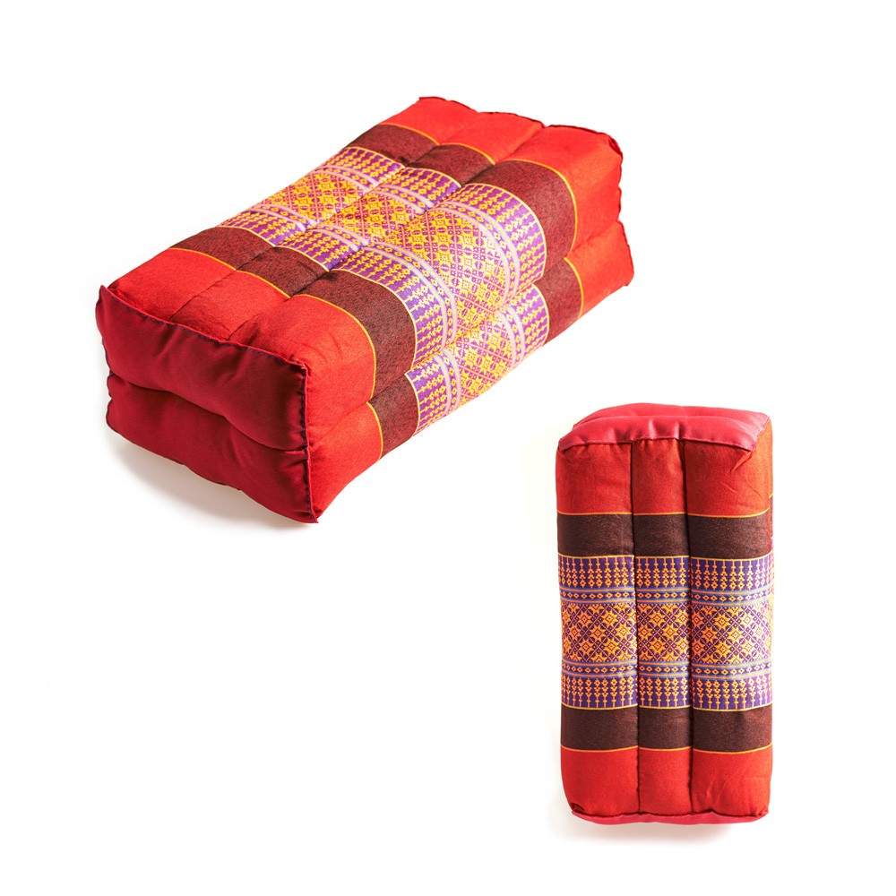 Cojín Rectángular Tailandes - Borados Etnicos - Incluye Relleno - 34 cm