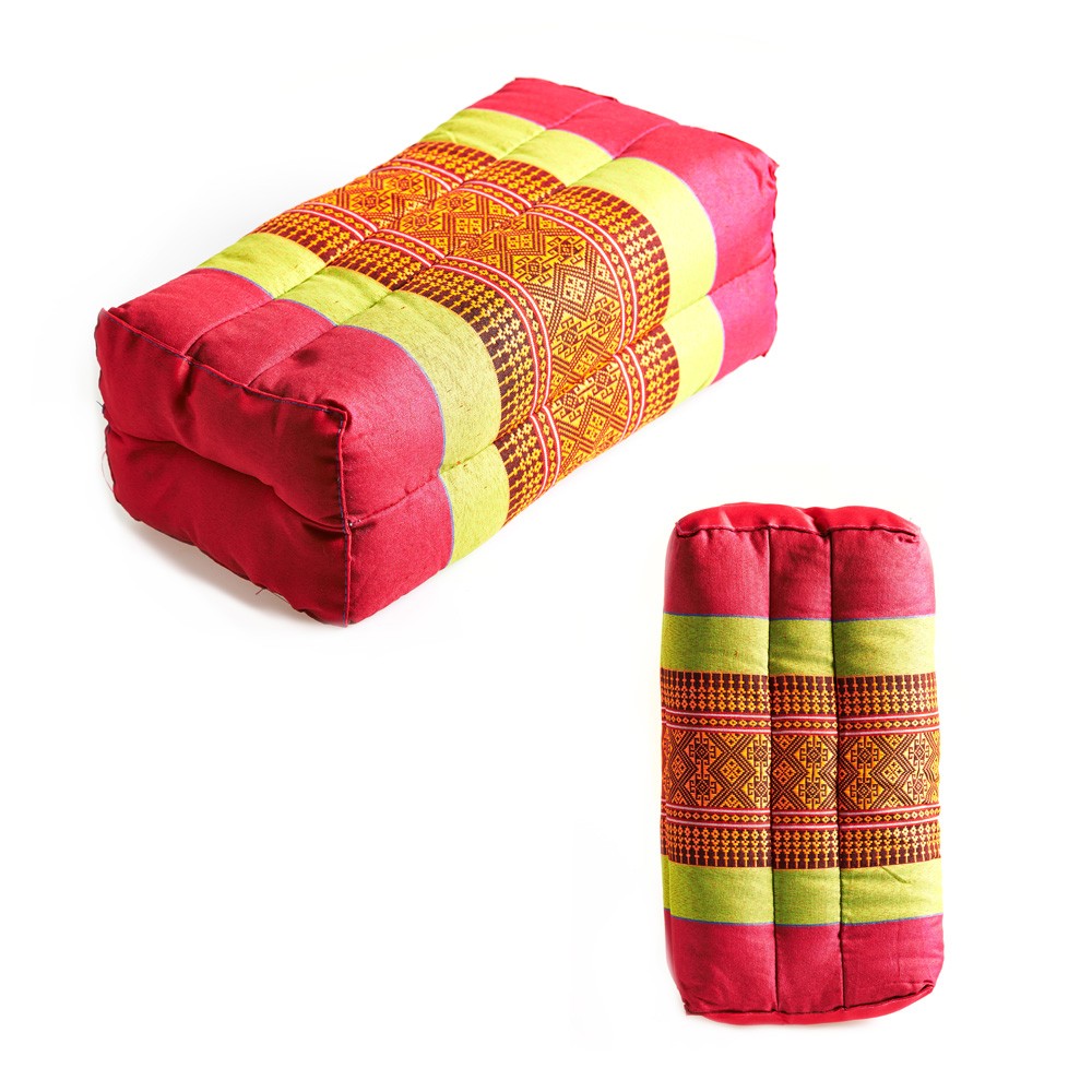 Cojín Rectángular Tailandes - Borados Etnicos - Incluye Relleno - 34 cm