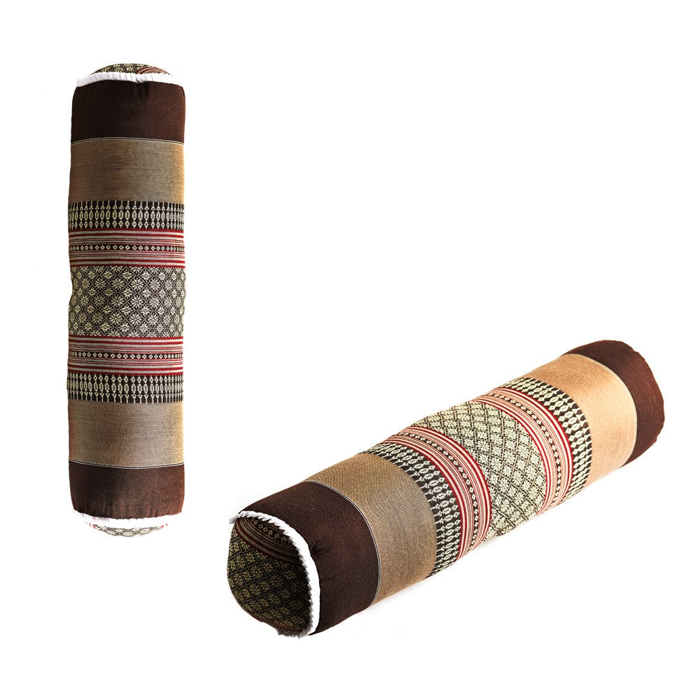 Cojín Cilíndrico Tailandes - Borados Etnicos - Incluye Relleno - 60 cm