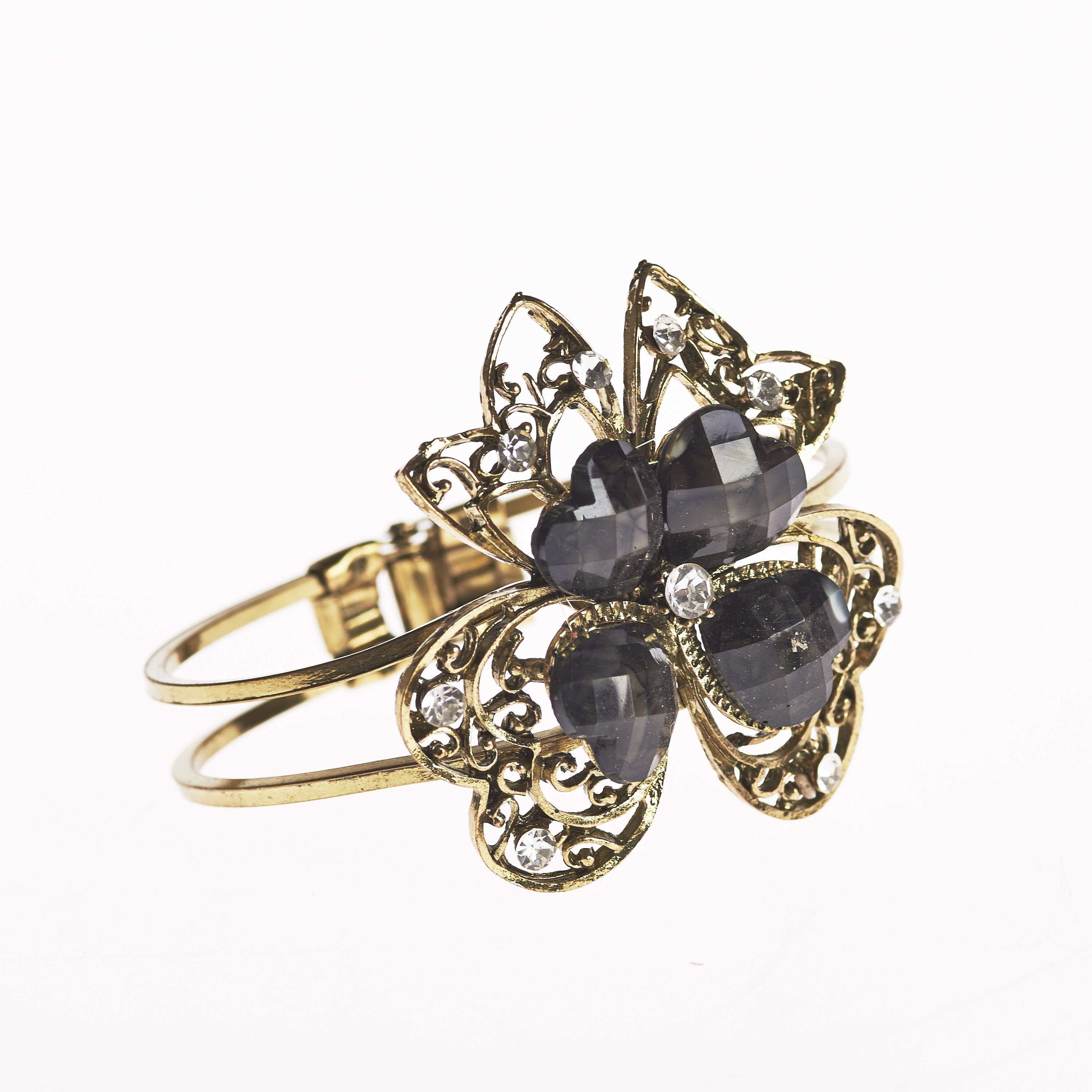 Brazalete- DiseñoTrébol -Decorado Piedras- Varios Colores