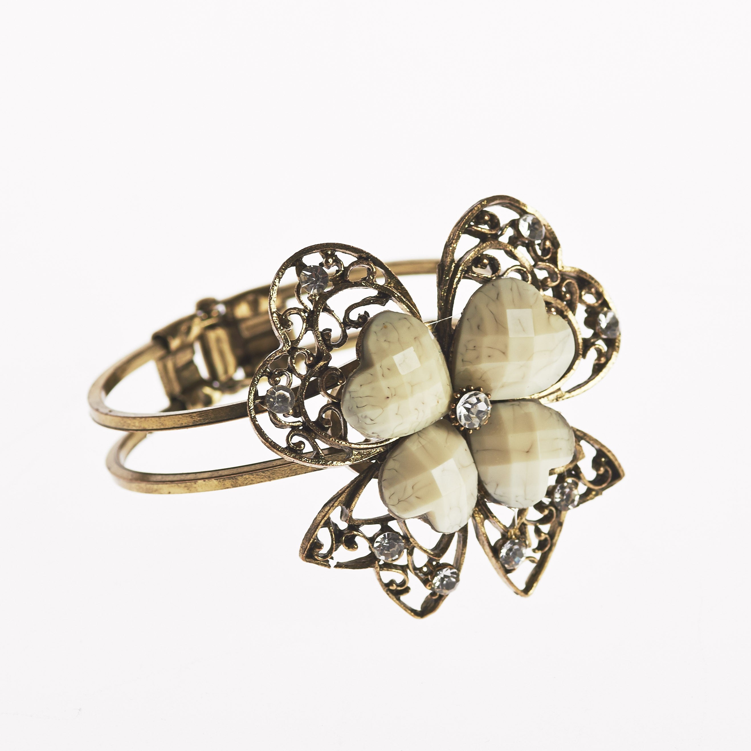 Brazalete- DiseñoTrébol -Decorado Piedras- Varios Colores