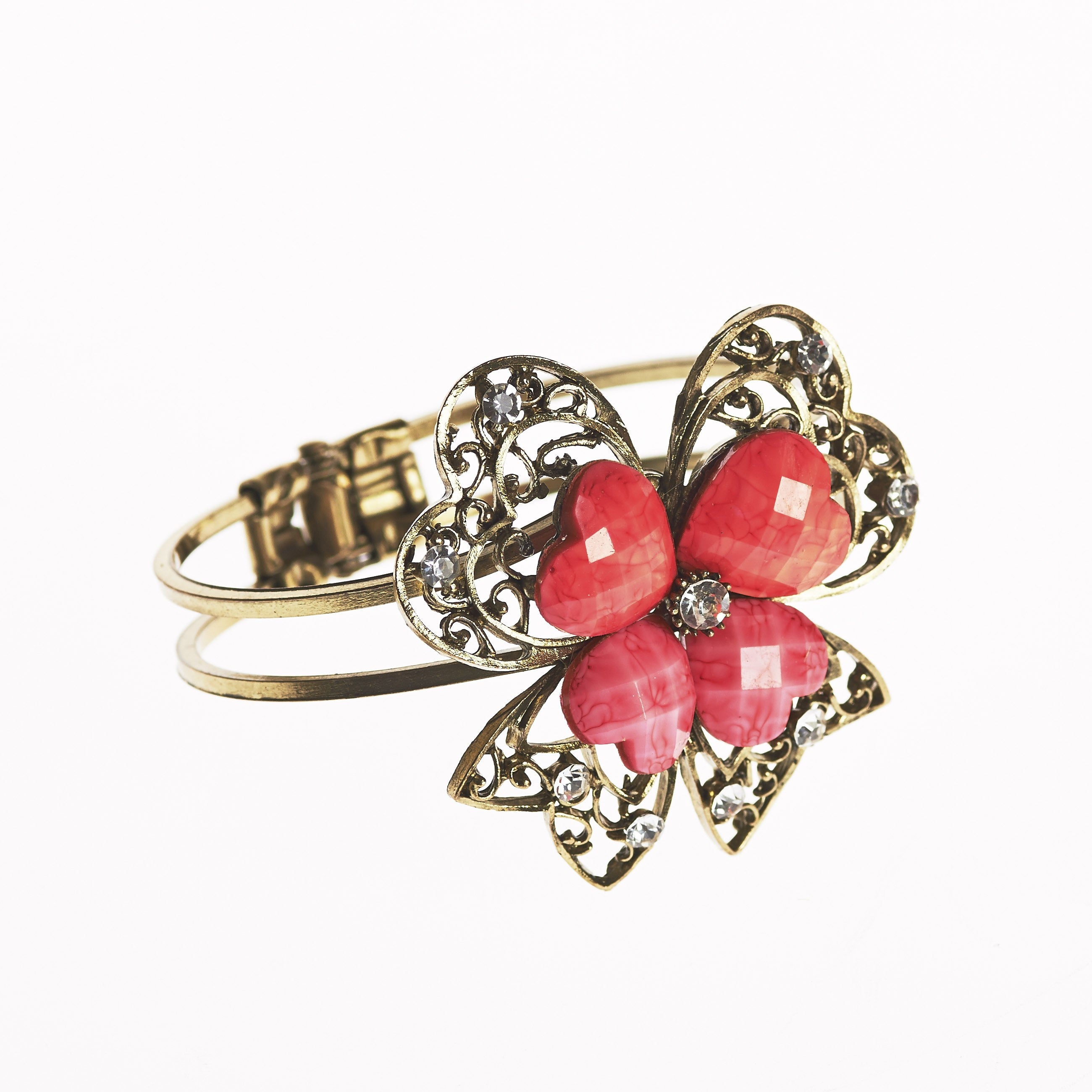 Brazalete- DiseñoTrébol -Decorado Piedras- Varios Colores