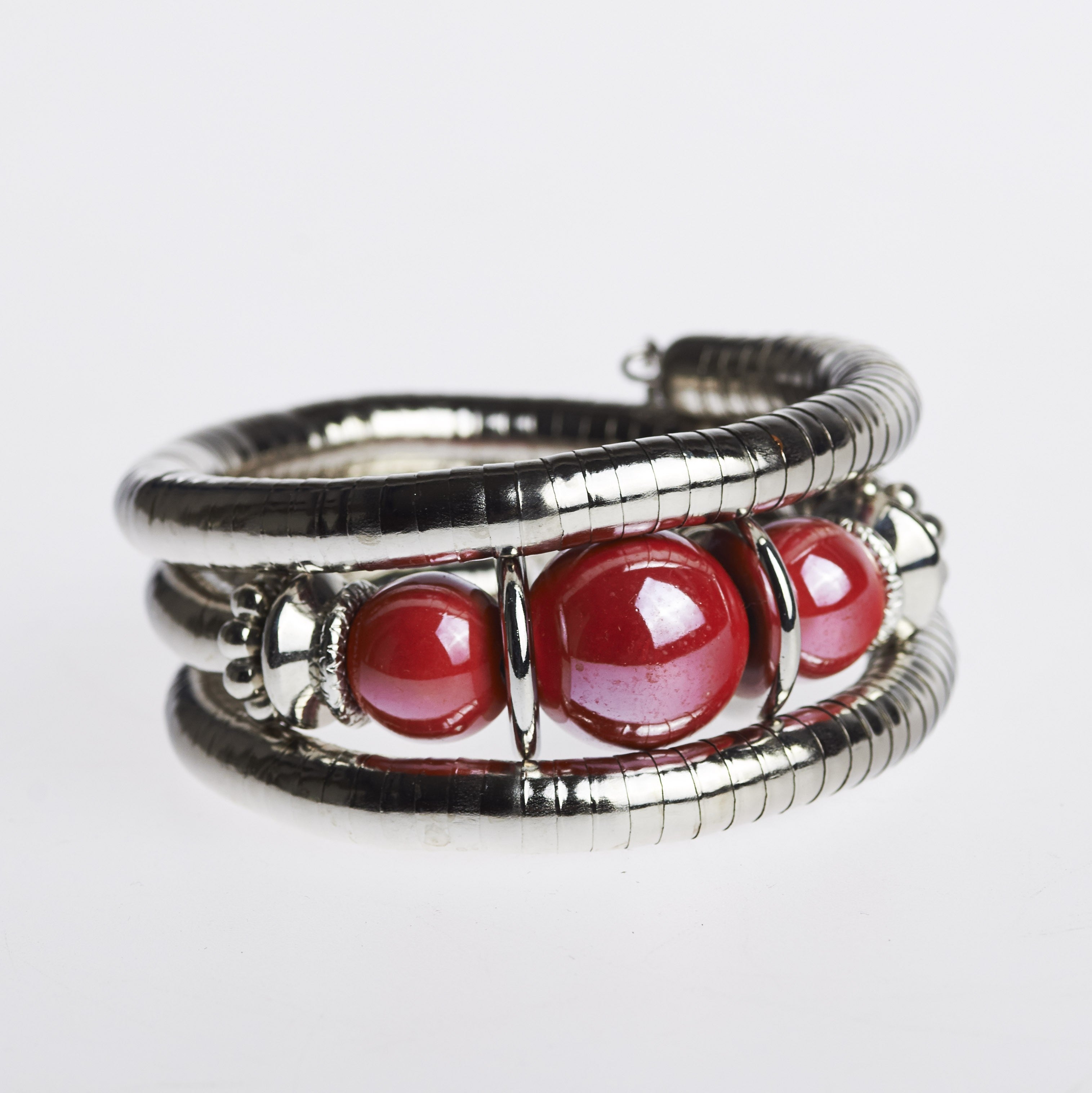 Pulsera espiral plateada- varios colores