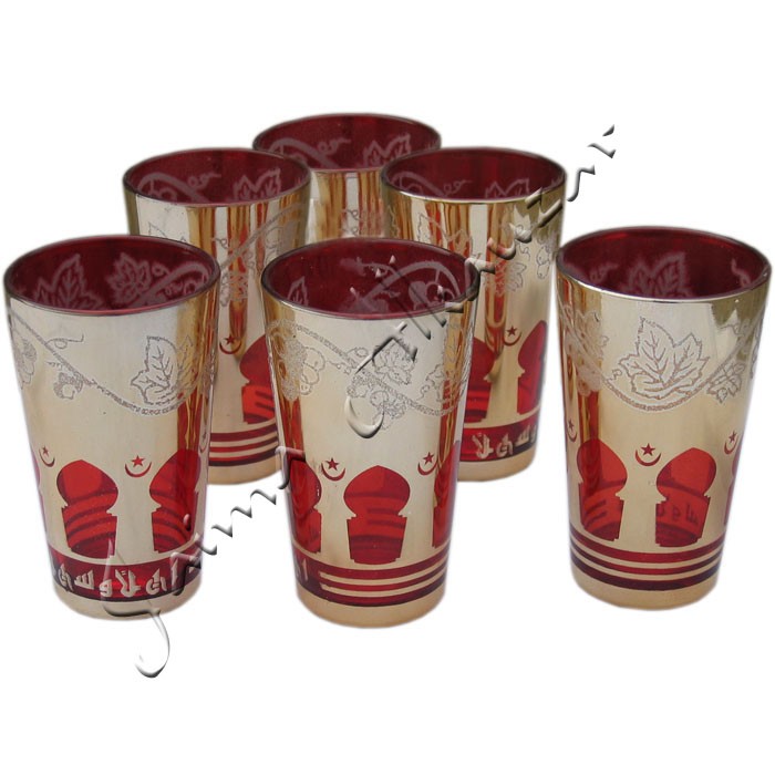 Juego 6 Vasos - Ventana Arabe - Varios Colores