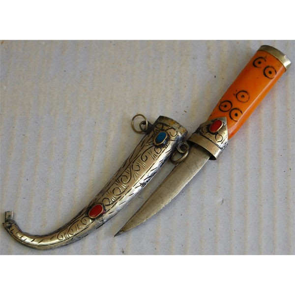 Puñal Funda de Alpaca - Mango de Hueso - Pequeño