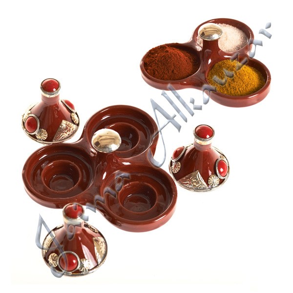 Especiero Tajin Mini Triple Decorado -Varios Colores-7.5 cm Alto