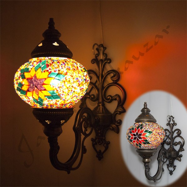 Aplique Turco Doble - Cristal Murano - Mosaico