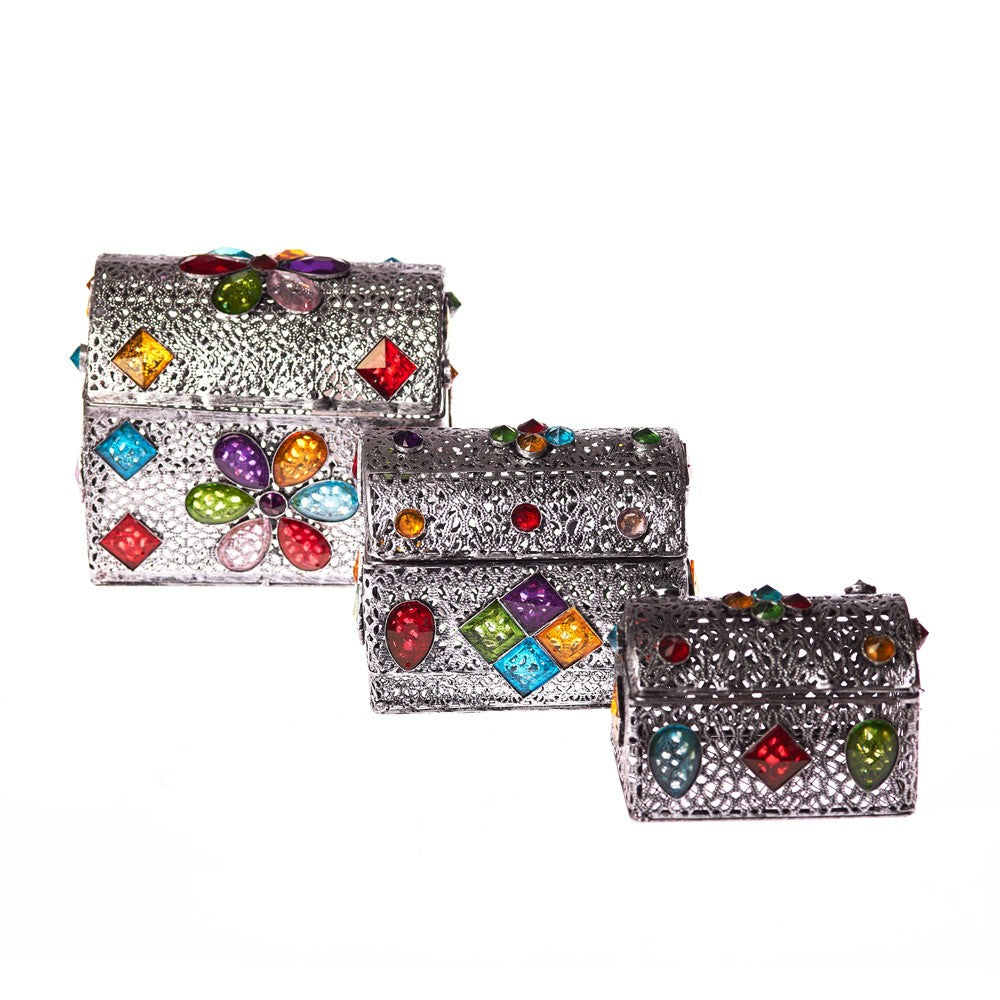 Juego 3 Baules -Aleación-Decorado Con Diamantes