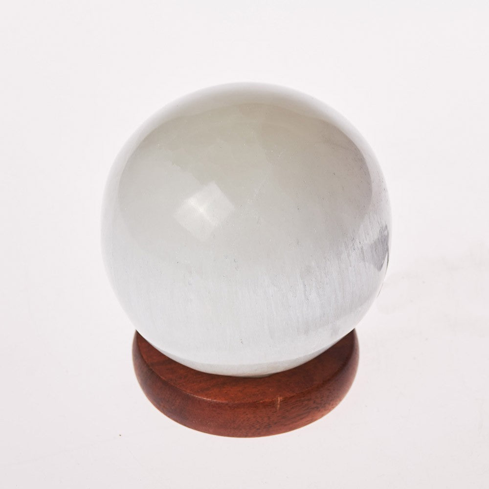 Lámpara Selenita Esfera - USB - Mineral Natural - Led Multicolor