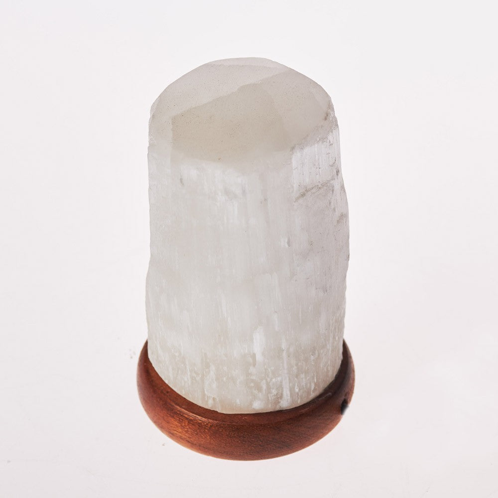 Lámpara Selenita Tronco - USB - Mineral Natural - Led Multicolor