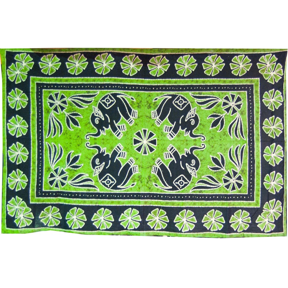 Tela Algodon India- Elefantes Floral -Artesana-140 x 210 cm