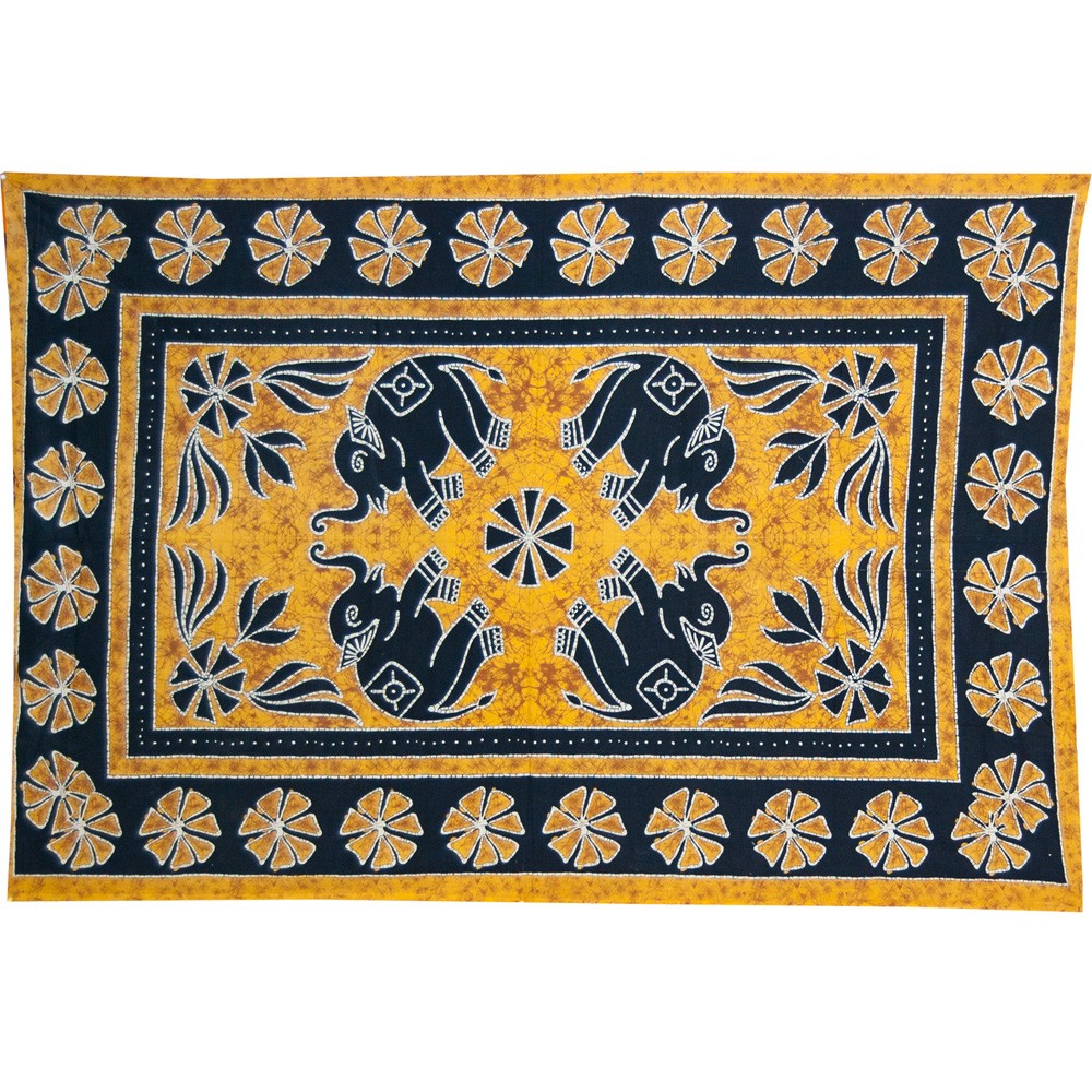 Tela Algodon India- Elefantes Floral -Artesana-140 x 210 cm