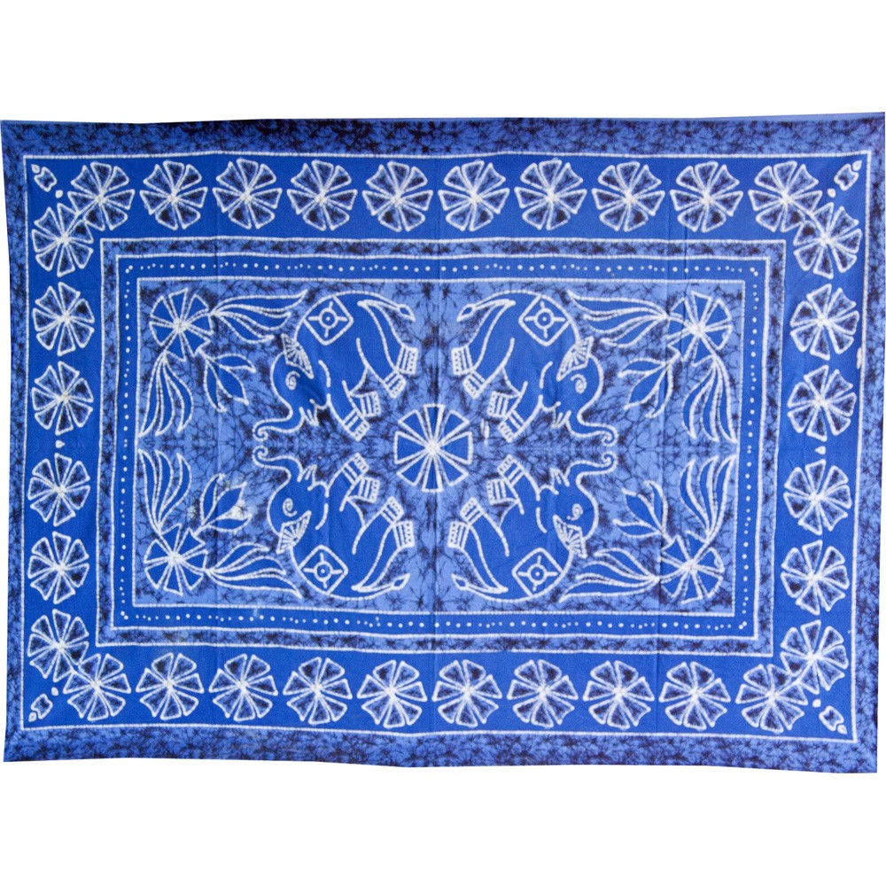 Tela Algodon India- Elefantes Floral -Artesana-140 x 210 cm
