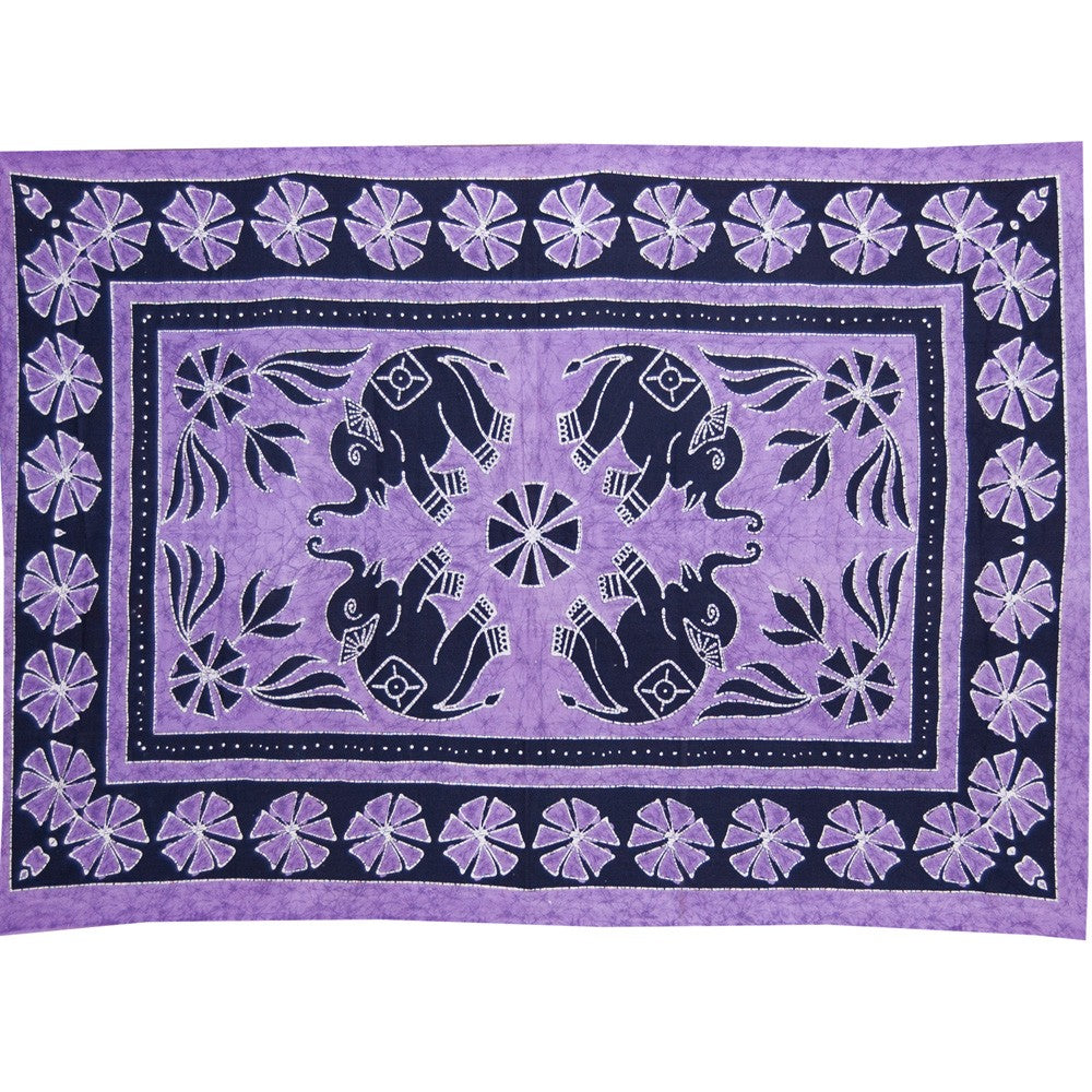Tela Algodon India- Elefantes Floral -Artesana-140 x 210 cm