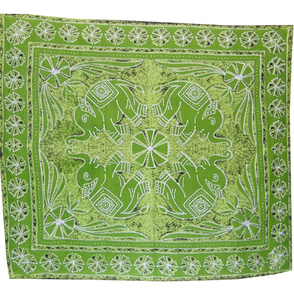 Tela Algodon India- Elefantes Floral -Artesana-240 x 210 cm