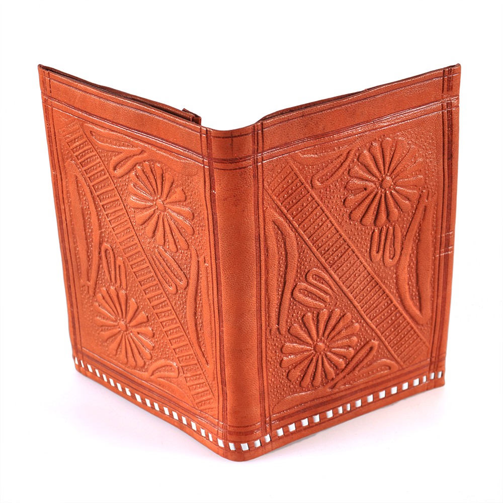 Cartera de Piel Rectángular - Cuero Grabado - Varios Colores