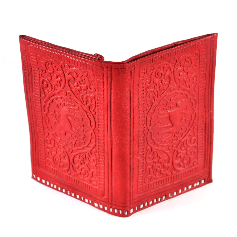 Cartera de Piel Rectángular - Cuero Grabado - Varios Colores